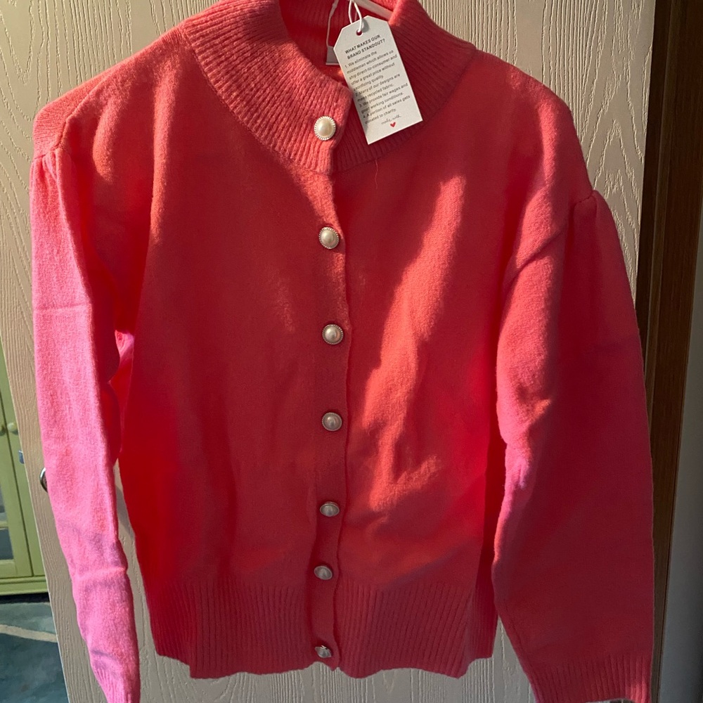 Pink Button-Up Women's Sweater